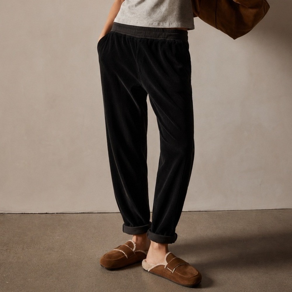 James Perse Black Jumbo Cord Relaxed Fit Chino Pants Joggers Size 3 Large